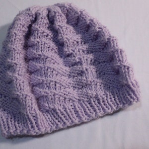 Knitting Pattern for Baby Hat, Baby Hat Knit in Round using Circular Knitting Needles, Textured Baby Hat Pattern image 2