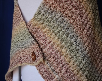 Breipatroon voor gebedsjaal, gemakkelijk te breien omslagdoek met knoopsluiting (pdf-patroon)
