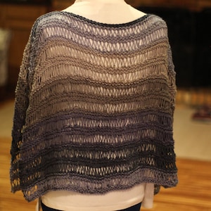 Knit Poncho Pattern, Knitted Cape Pattern, Easy to Knit Poncho Design, Knit Pattern for Caron Big Cakes Yarn, Knit Shawl Patterns