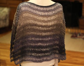 Modèle de poncho en tricot, modèle de Cape tricoté, conception de poncho facile à tricoter, modèle de tricot pour le fil Caron Big Cakes, modèles de châle en tricot