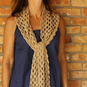 Crochet Pattern for Scarf, Easy to Crochet Lace Scarf, Crocheted Wrap Pattern, Crochet Patterns for Cotton Yarn, Crocheted Summer Wraps