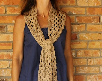 Easy to Crochet Lace Scarf Pattern, Crocheted Wrap Pattern