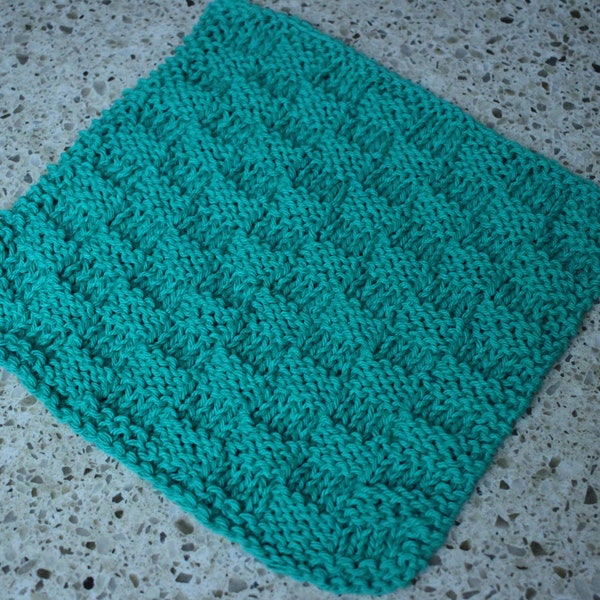Easy to Knit Dishcloth Pattern, Knitting Patterns for Dishcloths, Cotton Yarn Pattern, Quick Knitted Gift