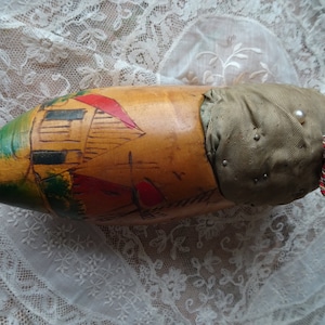 CUTE Large Figural Pin Cushion, Hand Painted Dutch Shoe,  Sewing Room Decor,Collectible Vintage Sewing Pin Cushions