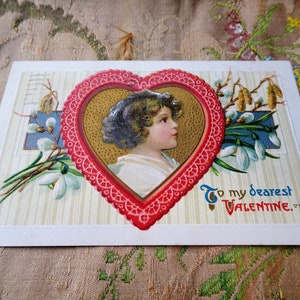 ANTICA cartolina di San Valentino degli anni '10, dolce bambino, cartoline vintage di San Valentino da collezione, cartolina di San Valentino in rilievo, auguri di San Valentino