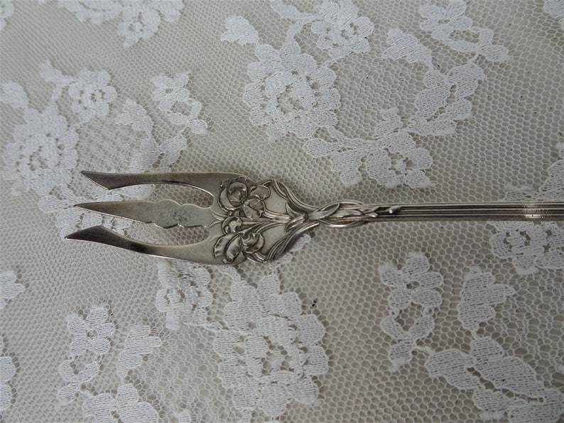 LOVELY Antique STERLING Silver Serving PICKLE Fork Vintage Etsy