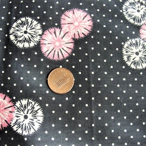 Vintage Stoff FEEDSACK,Futtersack,Mehlsack,Baumwolle Quilten, NEUHEIT Stoff, hübsches rosa schwarzes Muster, 34 x 13, Sammler Vintage Futtersäcke