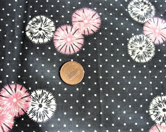 FEEDSACK de tela vintage, saco de alimentación, saco de harina, acolchado de algodón, tela NOVEDAD, patrón negro rosa bonito, 34 X 13, sacos de alimentación vintage coleccionables