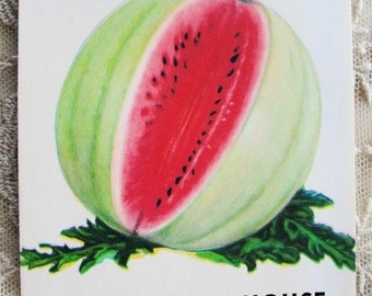Antique 30s Seed Packet Colorful Watermelon Suitable To Frame Cottage,French Country,Farmhouse Decor,Scrapbooking,Journals,Crafts, Weddings