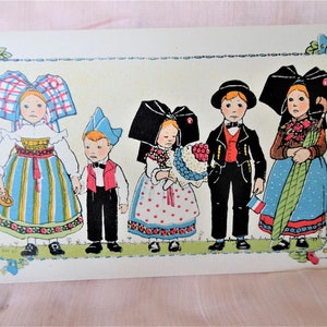 ENCANTADOR cartão postal francês vintage, crianças fofas, artista Hansi, Jean-Jacques Valsa, adequado para emoldurar, nunca usado, cartões postais vintage colecionáveis