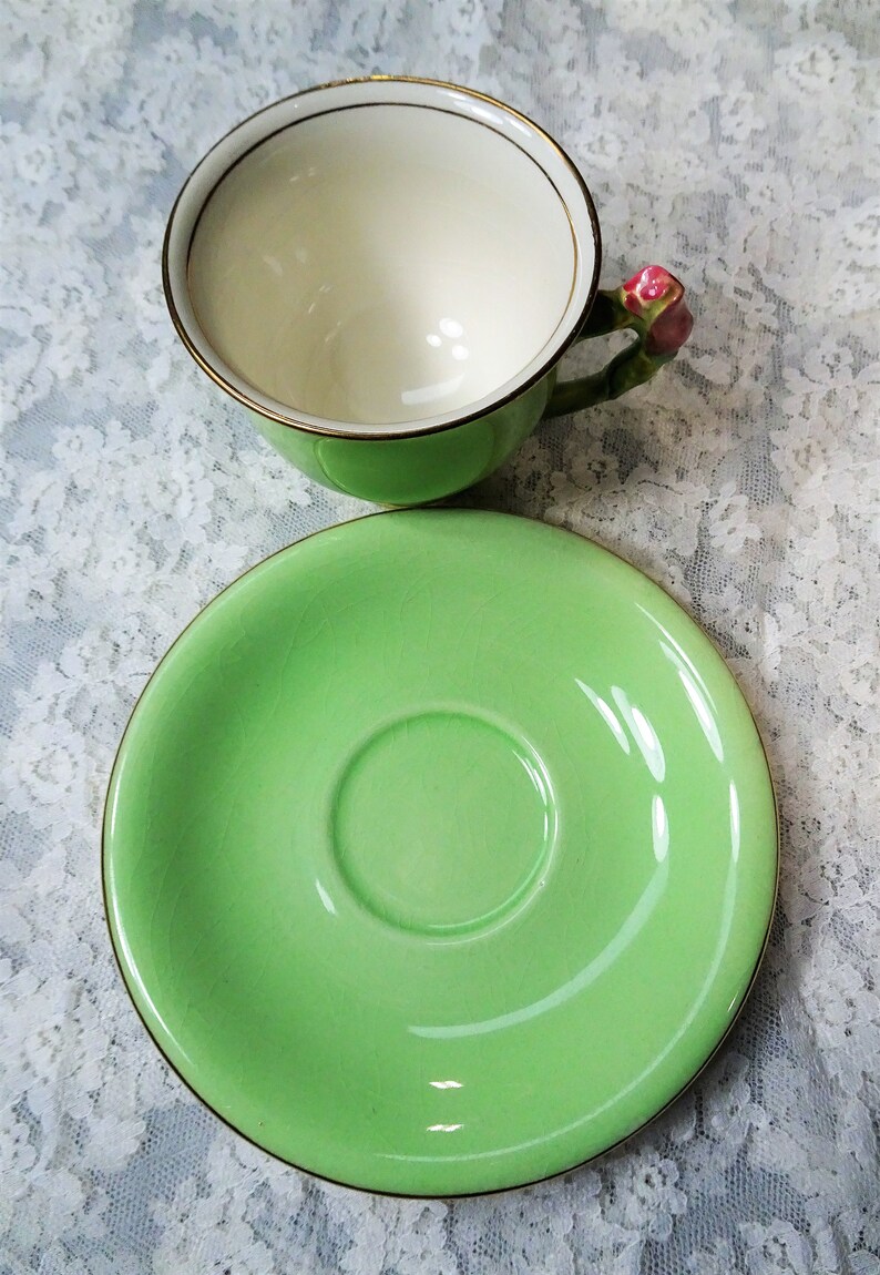 VINTAGE Figural Handle Teacup and Saucerroyal Winton Etsy