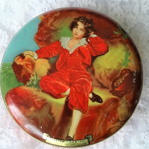 VINTAGE English Candy Tin, Red Boy Toffee Tin, Sweet Tin, Litho Box, Pubblicità vintage, Contenitori, Scatole di latta, Scatole da collezione