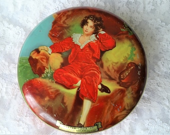 VINTAGE English Candy Tin,Red Boy Toffee Tin,Sweet Tin, Litho Box,Vintage Advertising,Canisters,Tin Boxes,Collectible Tins