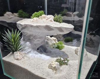 Obelith Observation Cave Planter | Aquarium & Terrarium Decor | Functional Hideout Planter for Fish, Shrimp, Plecos, or Reptiles