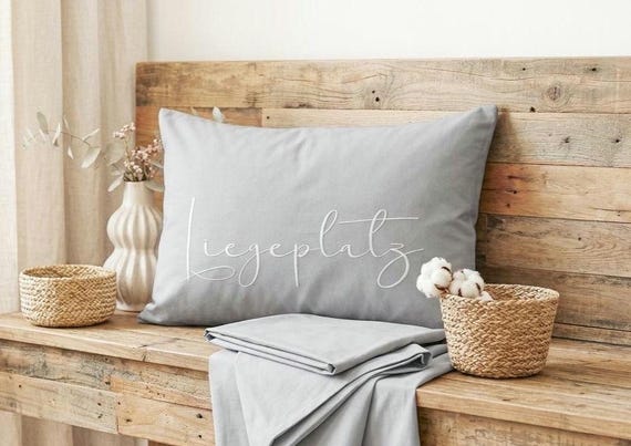 Deko Kissenhülle | Moderner Kissenbezug in Beige & Grau | Sofakissen als Geschenk