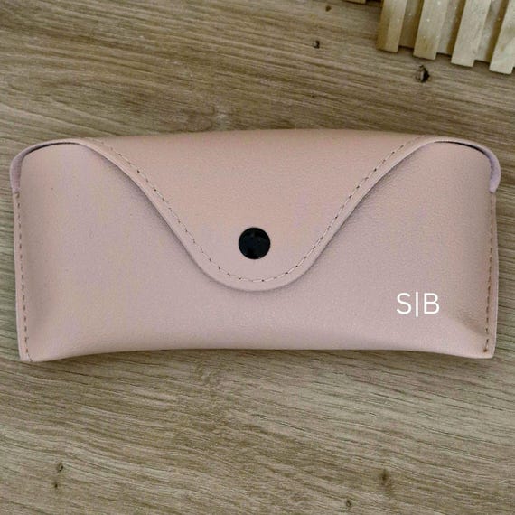 Personalized Glasses Case | Pink/Beige/Black | Name/Initials | Elegant Gift | Sunglasses Case | Birthday Gift