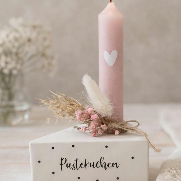 Kerzenhalter als Tortenstück  – Pustekuchen Geschenkidee zum Geburtstag