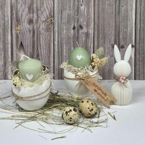 Świecznik w kształcie jajka wielkanocnego | Skorupka jajka z suszonymi kwiatami | Pomysł na prezent na skandynawską Wielkanoc | Dekoracja jajka wielkanocnego | Upominek na przyjęcie | Dekoracja stołu