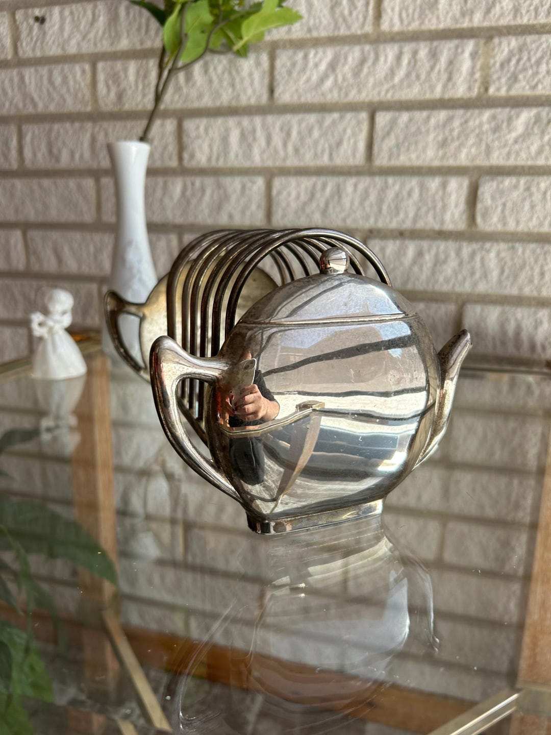 View of Vintage Teapot Toast Rack, 1950s Metal Kitchen Decor - Etsy