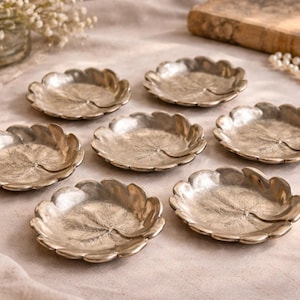 Vintage Silverplate Leaf Dishes Set of 6
