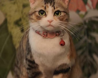 Custom 3D Wool Felt Pet Portrait |  Felted Cat Portrait Replica|Personalized Wool Pet Sculpture, Cat Loss Gift|Halloween Gifts