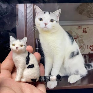 CUSTOM  3D Wool Felt Pet Portrait -Halloween Wool Pet Sculpture - Wool Pets Memorial - Realistic Cat Plush-Pet Loss Gift|Christmas present