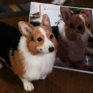 Custom Needle Felted Dog,Custom Pet Sculpture,Custom Felt Pets,Dog Memorial Gifts,Pet Replica Puppy,Corgi,Christmas present