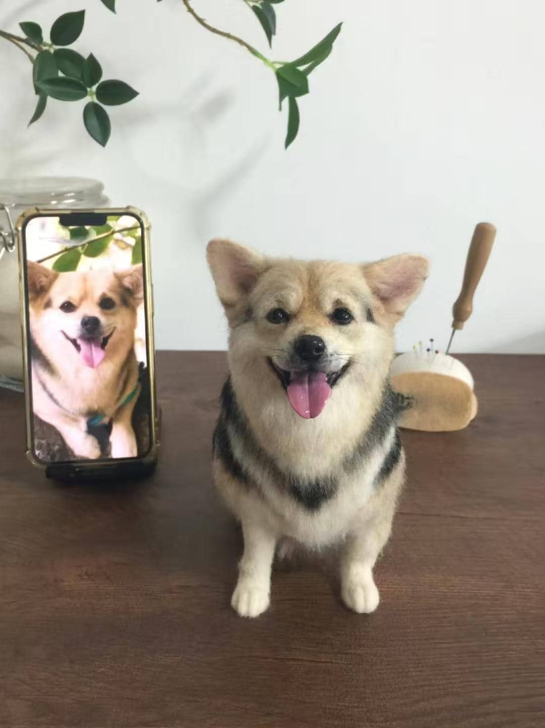 Custom Needle Felted Dog Memorial Sculpture，3D Felt Wool Dog Portrait，Realistic Stuffed Pet Replica Dog Plush，Pet Loss Gift，Christmas Gifts