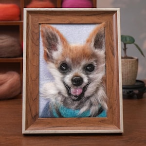 3D Felt Wool Pet Portrait | Needle Felt Dog Memorial | Felt Wool Dog & Cat Memorial Photo Frame | Pet Lover Gifts | Pet Loss Gift | 6 inches
