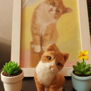 Custom Needle Felted CatReplica, Handmade Wool Felt Cat Sculpture, Personalized 3D Cat Portrait, CatLoss Memorial Gift, Halloween Gift