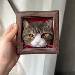 3D Wool Felt Pet Portrait | Personalized Wool Pet Portrait | Wool Dog / Cat Memorial Frame | Pet Lover Gift | Animal Lovers Christmas Gift