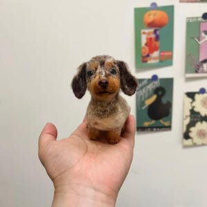 Custom Needle Felted Pet Replica Portrait Dog Memorial Sculpture Gift Felted Wool Cat Handmade Personalized Wool Felting Dog Felted Toy