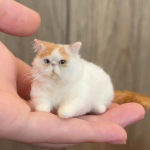Custom Felt Wool Pet Portrait | Needle Felt Cat Memorial | Felt Wool Dog & Cat Memorial | Pet Lover Gifts ｜A chubby little orange cat