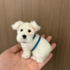 Custom Needle Felted Dog Memorial Sculpture,3D Wool Felting Dog Portrait,Realistic Stuffed Pet Replica Dog Plush,Dog Loss Gift
