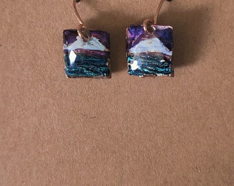 Mountain & water earrings