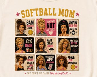 Softball Mom Shocked Doll Face PNG Funny Disgusted Meme Graphic Unhinged Sports Mama Sublimation Design Download Stamp Theme Clip Art