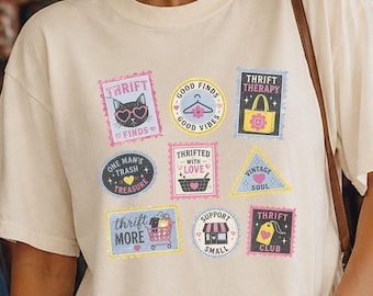 Thrift Lover PNG Retro Thrifting Stamp Design Vintage Coquette Sublimation Graphic Cute Reseller Digital Download