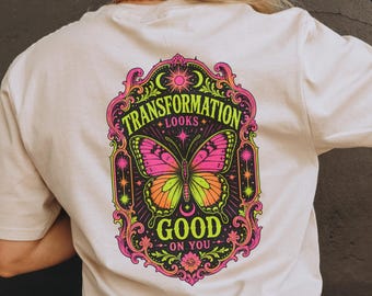 Butterfly PNG Sublimation Design Boho Mystical Motivational Quote Shirt Instant Download Witchy Cottagecore Inspirational Women Empowerment