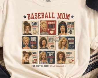 Baseball Mom Shocked Doll Face PNG Funny Disgusted Meme Graphic Unhinged Sports Mama Sublimation Design Download