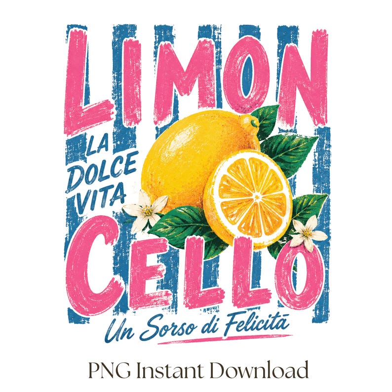 Limoncello PNG Italian Summer Shirt Design Amalfi Coast Graphic Citrus Lover Digital Download La Dolce Vita Sublimation