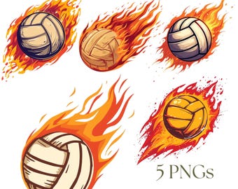 Volleyball Fire PNG Bundle Sports Mom T Shirt Design Sublimation Clipart DIY Craft File POD Instant Download Athlete Gift Idea