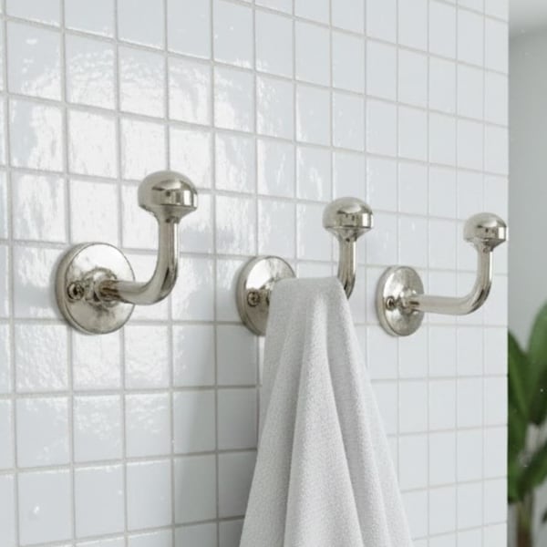 Polished Nickel Wall Hook, Towel and Coat Hooks