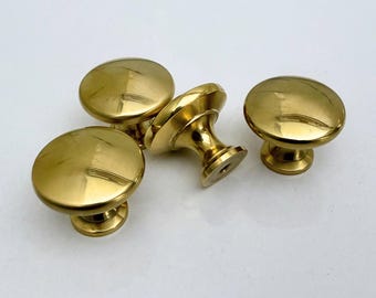 Pack of Unlacquered Brass Ball Cabinet Knobs, Solid Brass Drawer Pulls
