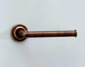 Soporte de pared antiguo de cobre para papel higiénico, soporte para rollos de papel higiénico de cobre macizo