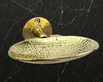 Unlacquered Brass Soap Dish, Wall-Mounted Hammered Brass Soap Tray