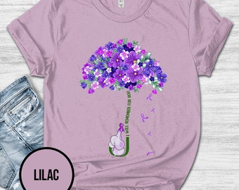 Alzheimers Flower Shirt/Family Support Shirt/Alzheimer Gifts For Her/Awareness Month Shirt/I Will Remember For You/Purple Ribbon Tee OGRP06