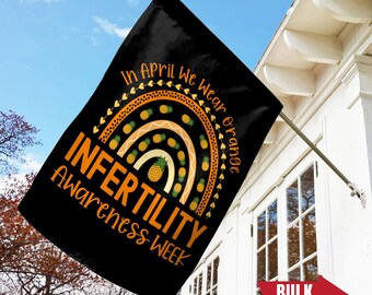 Infertility Awareness Garden Flag/In April We Wear Orange/Orange Rainbow/Pineapple Garden Flag/Infertility Rainbow Warrior Flag OGQK17