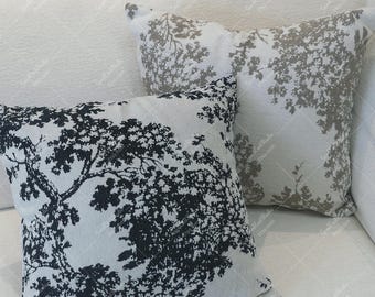 Cojín vintage con inserto, funda de cojín de chenilla, cojín clásico de sofá estilo toile