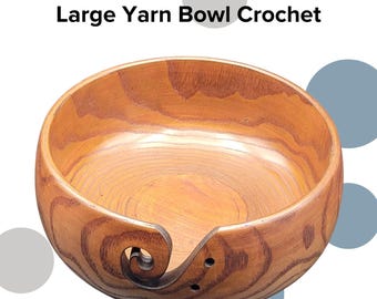 1PC Large Wood Yarn Bowl - Knitting & Crochet Yarn Holder