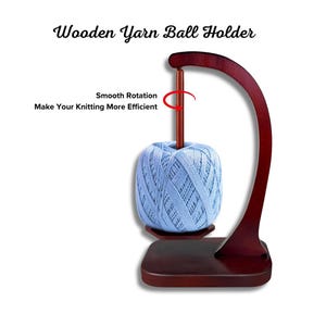 Wooden Yarn Ball Holder with Magnetic Spinner – Durable Bamboo Yarn Organizer for Knitting & Crocheting